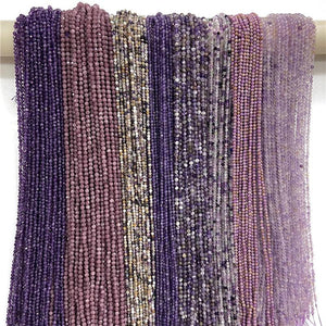 2/3MM Amethysts Small Beads Micro Faceted Purple Strand Spacer Beaded