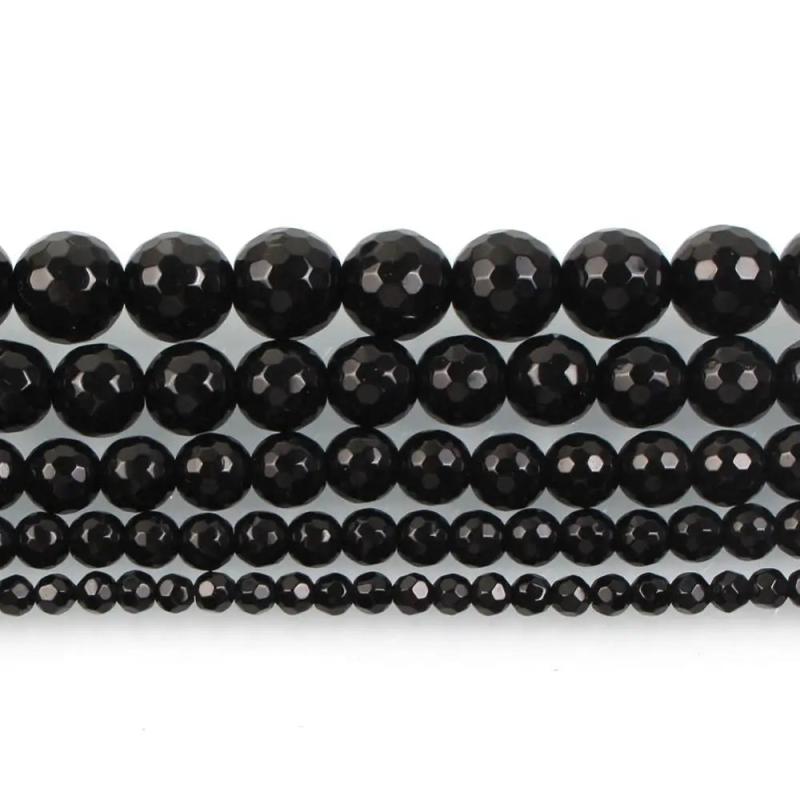 Natural Stone Faceted Loose Beads DIY Jewelry Making 4/6/8/10/12MM