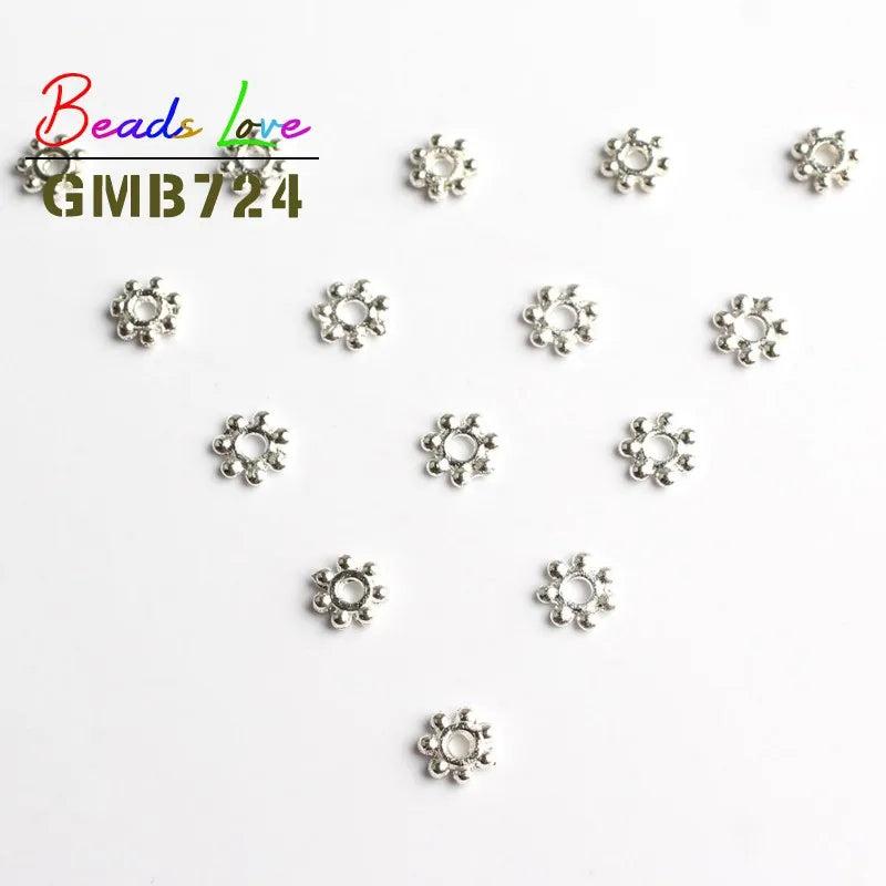 200pcs 4mm Tibetan Silver Flower Spacer Beads for Jewelry Making