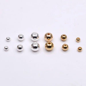 Brass Round Ball Beads Metal Copper Beads DIY Bracelet