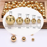 Brass Round Ball Beads Metal Copper Beads DIY Bracelet