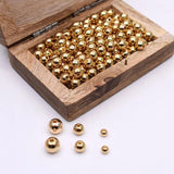 Brass Round Ball Beads Metal Copper Beads DIY Bracelet