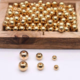 Brass Round Ball Beads Metal Copper Beads DIY Bracelet