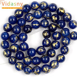 4-10mm Dark Plated Jades Round Stone Beads 15''