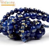 4-10mm Dark Plated Jades Round Stone Beads 15''