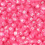 Rose Pink Alphabet Letters Beads 100pcs for Jewelry Making DIY Bracelets