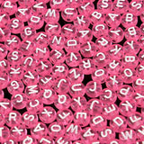 Rose Pink Alphabet Letters Beads 100pcs for Jewelry Making DIY Bracelets