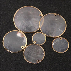 20-45mm Mother of Pearl Shell Beads Charm Round Disc Pendants