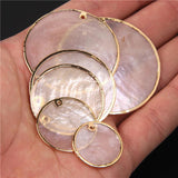 20-45mm Mother of Pearl Shell Beads Charm Round Disc Pendants