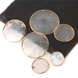 20-45mm Mother of Pearl Shell Beads Charm Round Disc Pendants