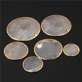 20-45mm Mother of Pearl Shell Beads Charm Round Disc Pendants