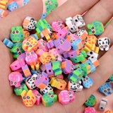 Owl Clay Beads 30-120pcs Animal Cartoon Colorful Polymer Clay Beads 10mm