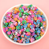 Owl Clay Beads 30-120pcs Animal Cartoon Colorful Polymer Clay Beads 10mm