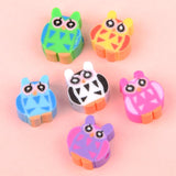 Owl Clay Beads 30-120pcs Animal Cartoon Colorful Polymer Clay Beads 10mm