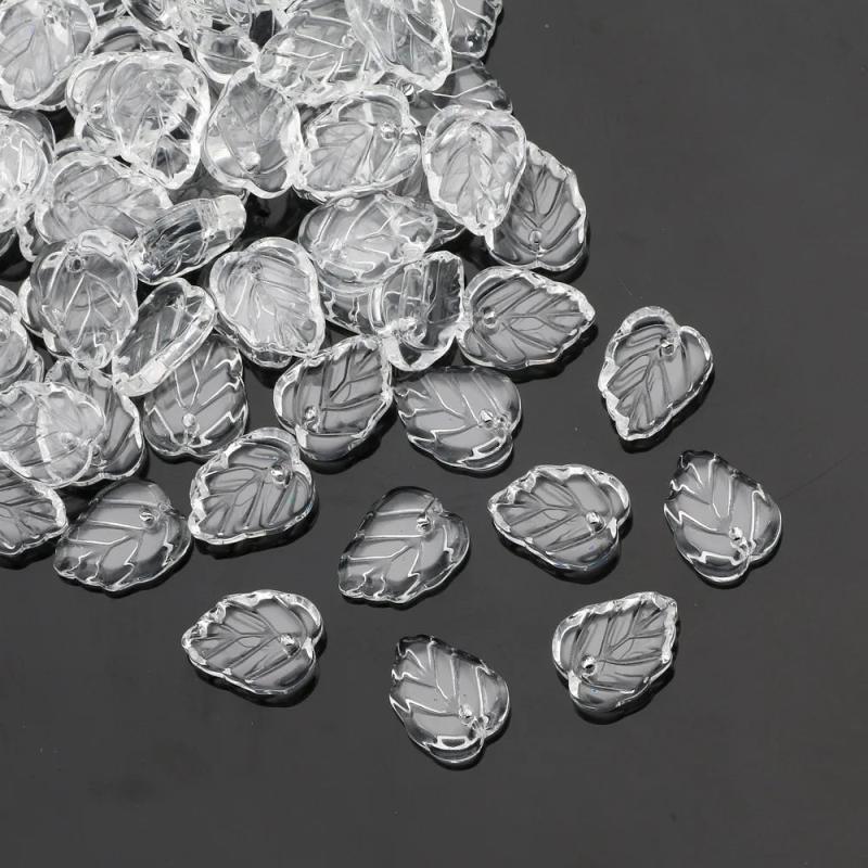 10-50pcs Leaf Spacer Beads 13X10mm Mixed Colors Glass Beads for Jewelry Making