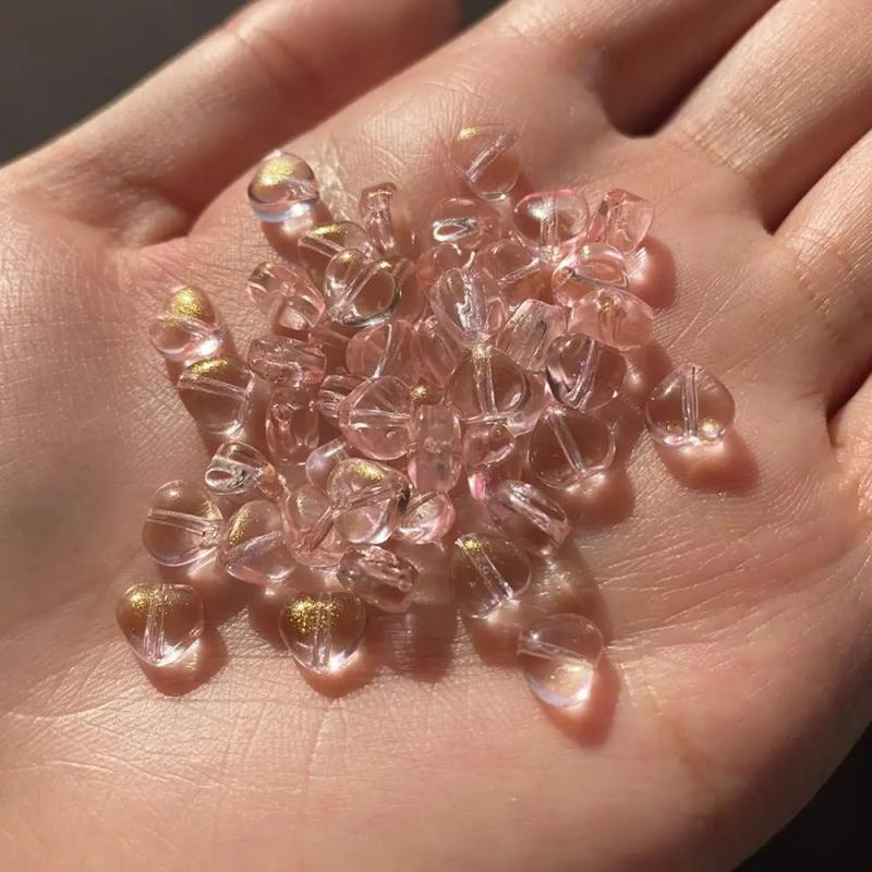 20pcs Heart Czech Lampwork Crystal Glass Gradient Spacer Beads Jewelry Making