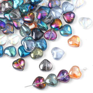 Heart Butterfly Glass Beads for DIY Jewelry Making Earrings Bracelets