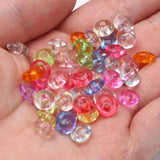 100pcs Colorful 9mm Acrylic Beads Flat Round Abacus Beads DIY Jewelry Making