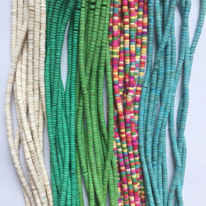 Howlite Heishi Beads 2*4/3*6/3*8MM Green Mix