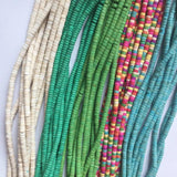 Howlite Heishi Beads 2*4/3*6/3*8MM Green Mix