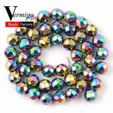 Faceted Multicolor Hematite Stone Beads for Jewelry Making