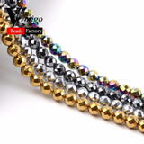 Faceted Multicolor Hematite Stone Beads for Jewelry Making