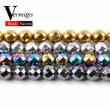 Faceted Multicolor Hematite Stone Beads for Jewelry Making