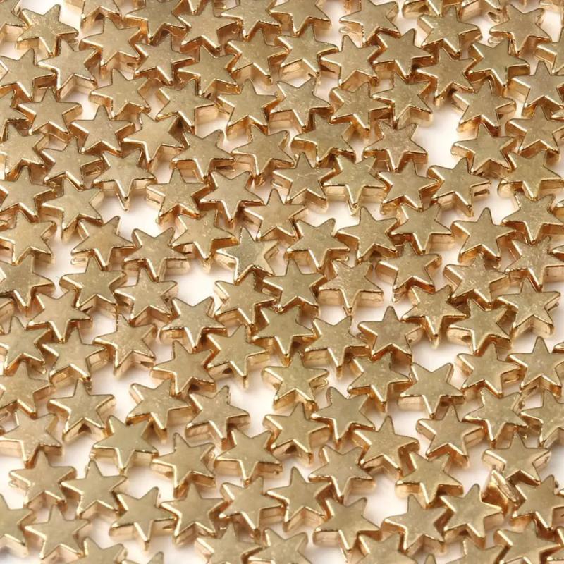 100pcs 6*3mm Silver Star Spacer Beads Jewelry Making DIY