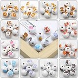 10pcs 15mm Cartoon Animal Wood Beads DIY Accessories