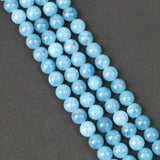 Chalcedony Round Beads for DIY Jewelry Making - Aquamarine Stone