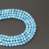 Chalcedony Round Beads for DIY Jewelry Making - Aquamarine Stone