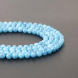 Chalcedony Round Beads for DIY Jewelry Making - Aquamarine Stone