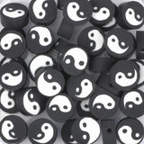 Tai Chi Polymer Clay Beads Flat Round Yin Yang Spacer Loose Beads 50pcs/box