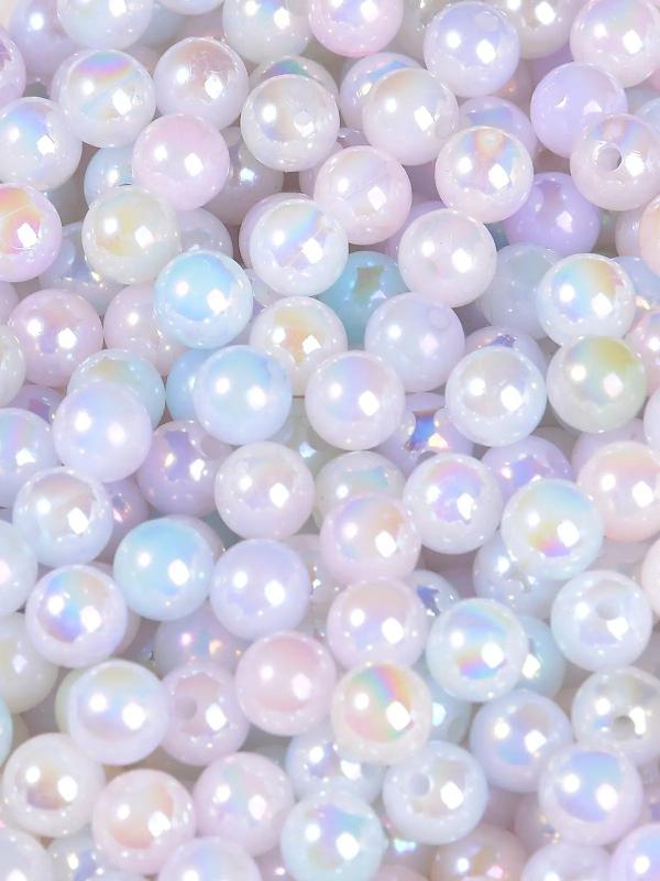 100Pcs 8mm Aurora Acrylic Spacer Beads for Jewelry Making DIY