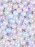 100Pcs 8mm Aurora Acrylic Spacer Beads for Jewelry Making DIY
