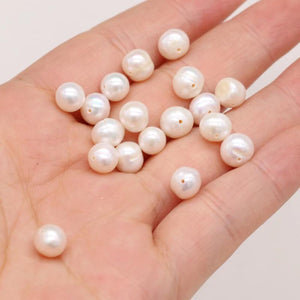 20pcs Natural Glossy Pearl Beads Round Shape AA Freshwater Loose Pearl Beads