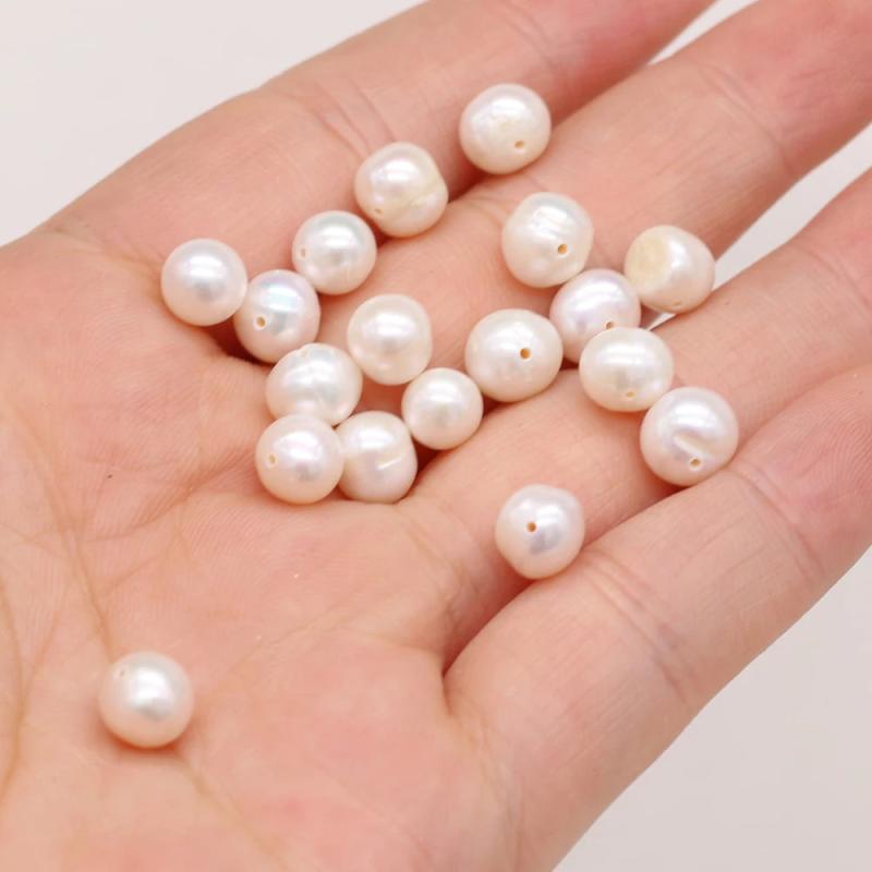 20pcs Natural Glossy Pearl Beads Round Shape AA Freshwater Loose Pearl Beads
