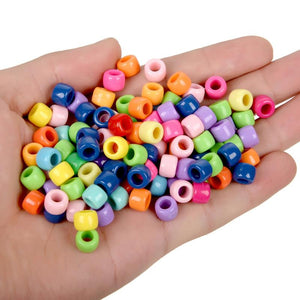 100Pcs 6x8mm Large Hole Beads Cylindrical Acrylic Spacer for Jewelry Making