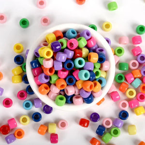 100Pcs 6x8mm Large Hole Beads Cylindrical Acrylic Spacer for Jewelry Making