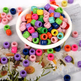 100Pcs 6x8mm Large Hole Beads Cylindrical Acrylic Spacer for Jewelry Making