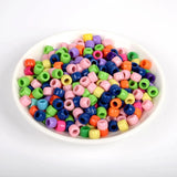 100Pcs 6x8mm Large Hole Beads Cylindrical Acrylic Spacer for Jewelry Making