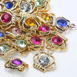 Mixed Colored Crown Pendants CCB Acrylic Beads 19mm 10pcs Jewelry Supplies
