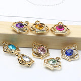 Mixed Colored Crown Pendants CCB Acrylic Beads 19mm 10pcs Jewelry Supplies