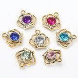 Mixed Colored Crown Pendants CCB Acrylic Beads 19mm 10pcs Jewelry Supplies