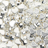 Silver Plated 6x7mm Love Heart Spacer Acrylic Beads for Jewelry Making