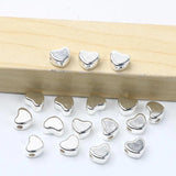 Silver Plated 6x7mm Love Heart Spacer Acrylic Beads for Jewelry Making