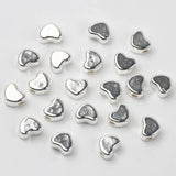 Silver Plated 6x7mm Love Heart Spacer Acrylic Beads for Jewelry Making