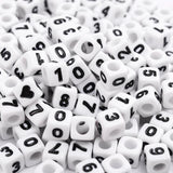 7mm Square Numerals Acrylic Beads Alphabet Spacer for Jewelry Making DIY