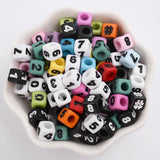 7mm Square Numerals Acrylic Beads Alphabet Spacer for Jewelry Making DIY