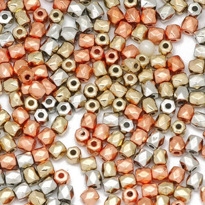 300Pcs 4x4mm Metal Faceted CCB Acrylic Beads Jewelry Making DIY